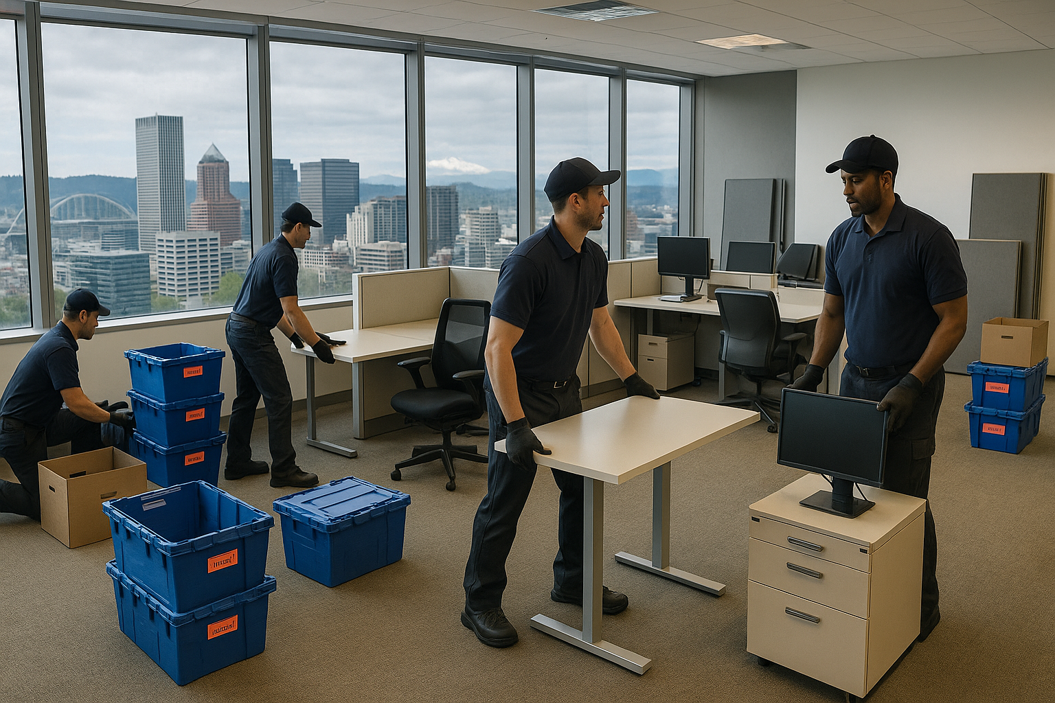 portland office movers - portland skyline