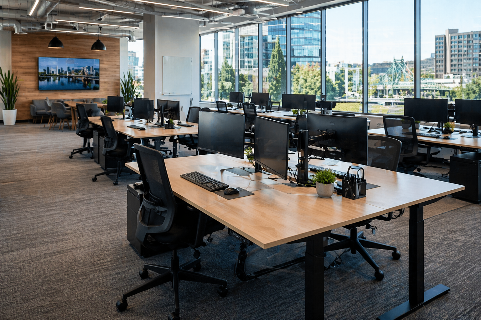 Completed office relocation in Portland with fully set up desks and workstations ready for employees